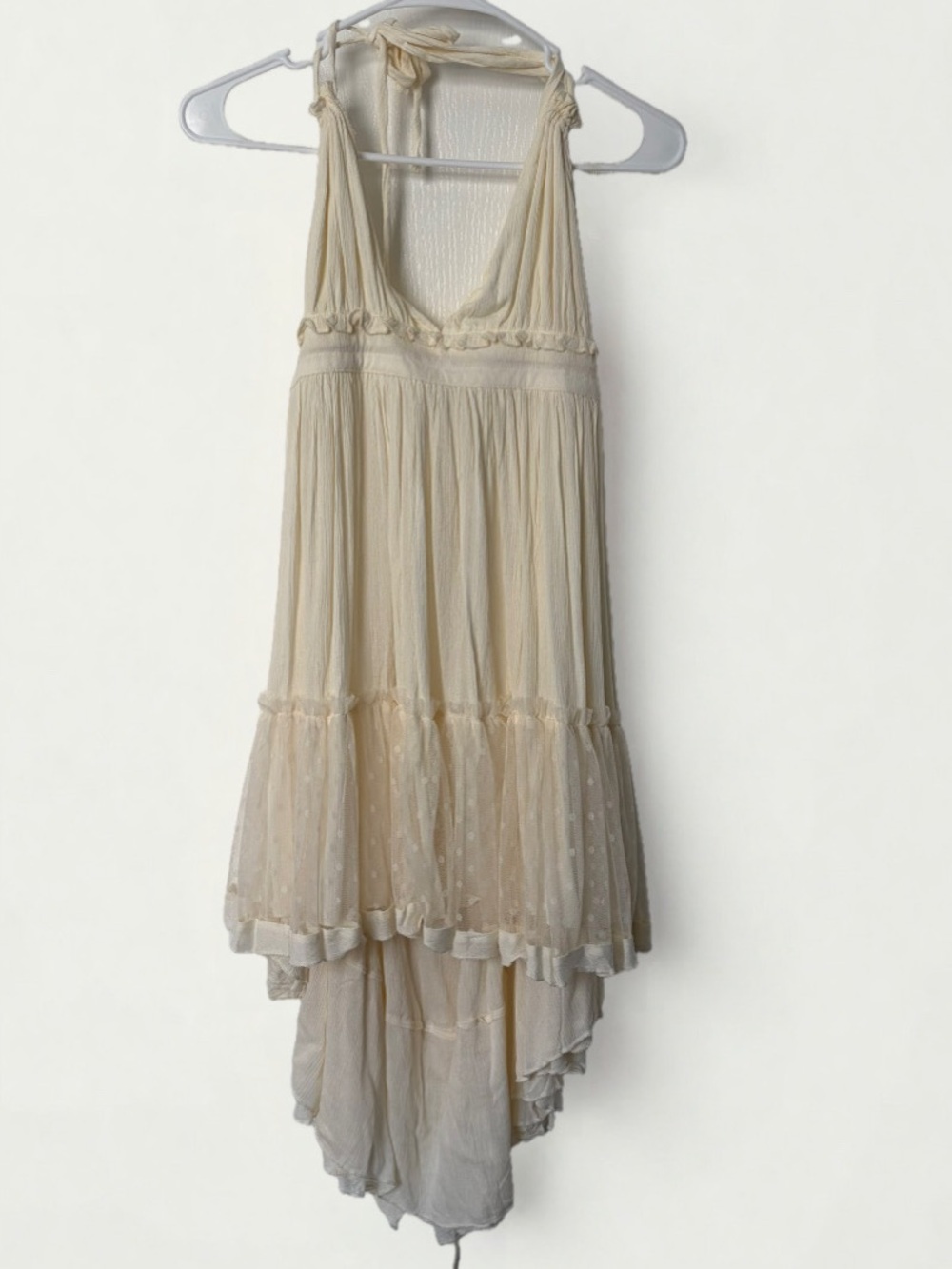 Boho Cream High-Low Halter Dress